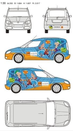 Skica brendiranja vozila auto folijama